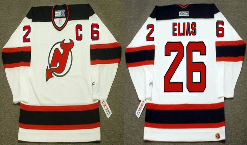 2019 Men New Jersey Devils #26 Elias white CCM NHL jerseys->new jersey devils->NHL Jersey